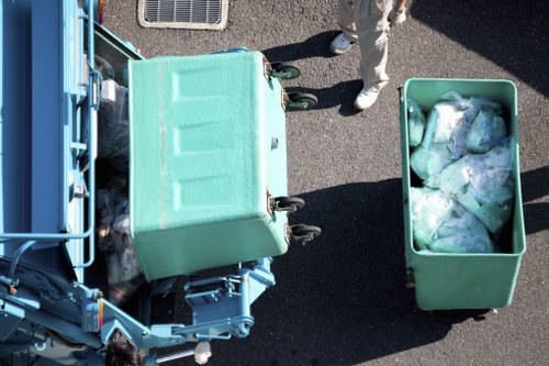 Professional waste removal team at work